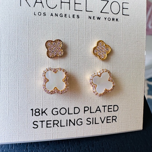 Rachel Zoe Set of Two✌️ Clover🍀 Earrings - Picture 8 of 8